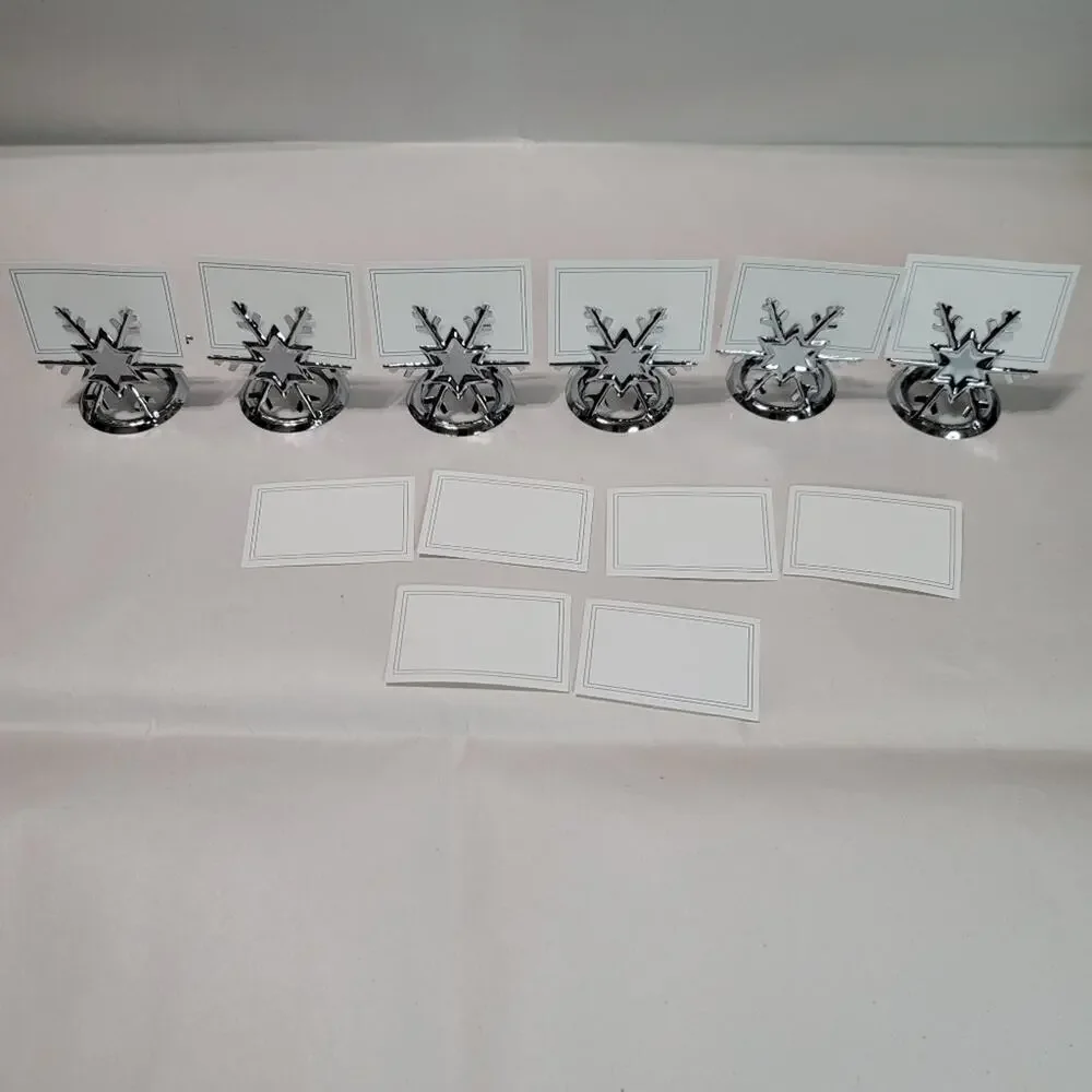 Pier 1 Imports Silver-Tone Six Snowflakes Place Card Holders